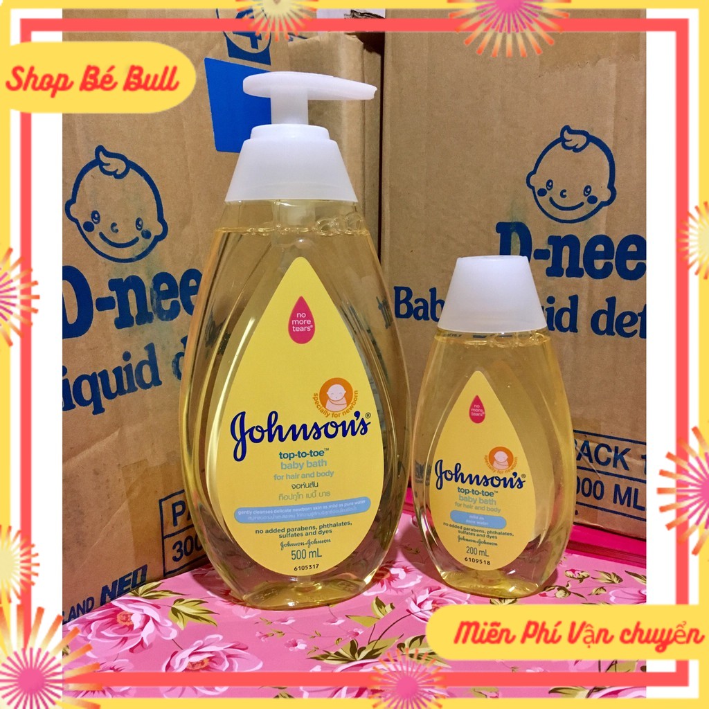   Free ship  Sữa Tắm Gội Toàn Thân JOHNSON BABY 200ml - 500ml 2in1 KHÔNG CAY MẮT nhẹ dịu cho đôi mắt bé 