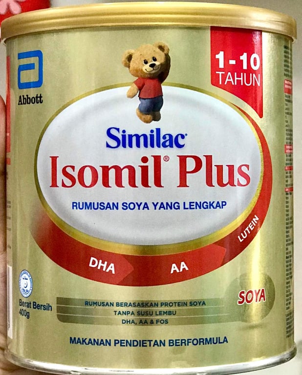 Sữa Similac Isomil Plus 1-10 tuổi 400g Sữa chống dị ứng và tiêu chảy