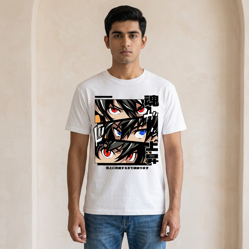 New Anime Printed Summer Cotton Half Sleeves O Neck T Shirt For Men & Boys