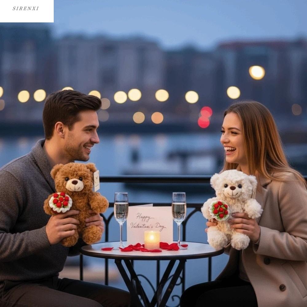 SIRENXI 20 ซม. ตุ๊กตาหมีกุหลาบ ทอ โรแมนติก ของประดับวันวาเลนไทน์ สร้างสรรค์ ผ้าพลัฌ ตุ๊กตาหมีสวมดอกกุหลาบ ของตกแต่งบ้าน ราคา 527 บาท*ส่งฟรี