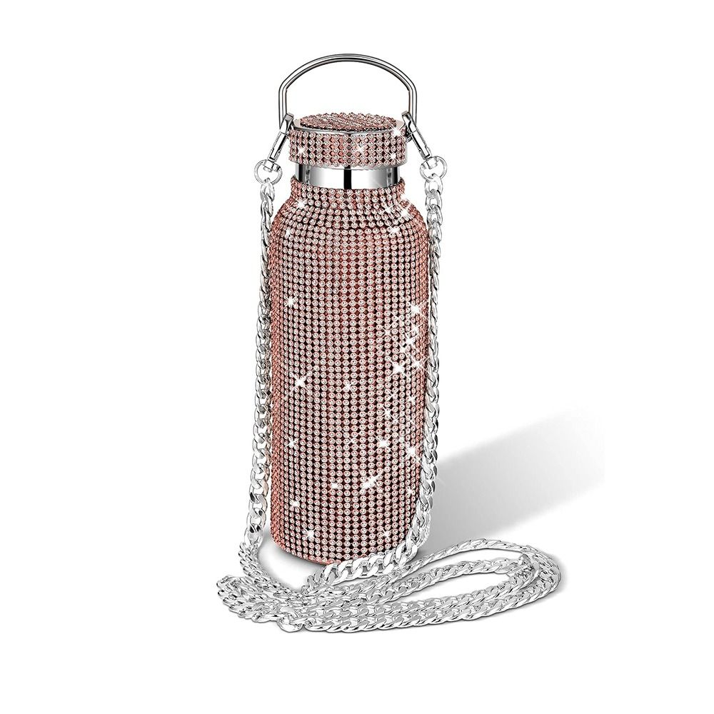ED Nhiệt Chai Nước Kim cương giả Dây chuyền Thép không gỉ Cốc lấp lánh Bedazzled Chống rò rỉ Bình giữ nhiệt lấp lánh Phụ nữ - 3