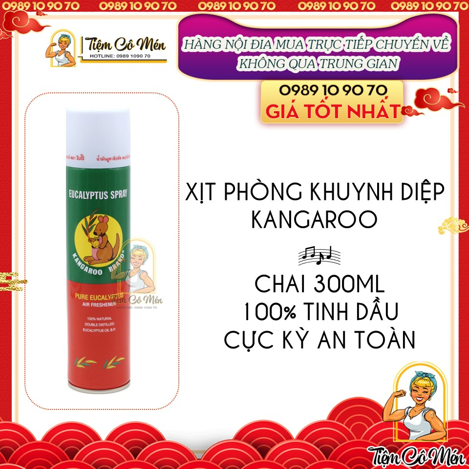 Xịt phòng tinh dầu khuynh diệp kangaroo thái lan - 100% tinh dầu thiên nhiên | tiệm cô mén