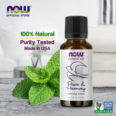 NOW FOODS Essential Oils, Peace & Harmony Oil Blend, Calming Aromatherapy Scent, Blend of Pure Essential Oils, Vegan, Child Resistant Cap, 1-Ounce (30 ml)