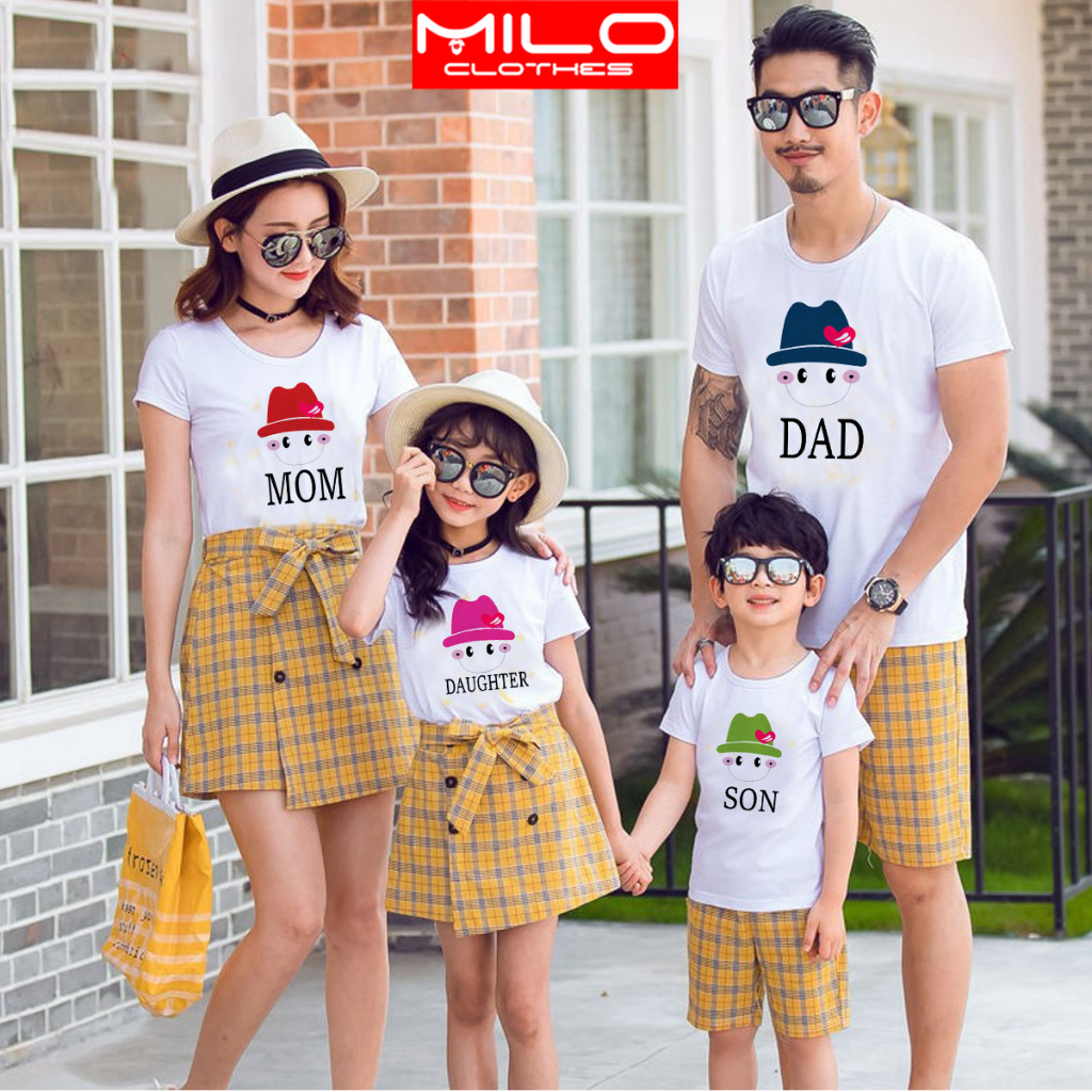 Áo Thun Cặp Đôi Đồng Phục Gia Đình 3,4,5 Người Đi Chơi Du Lịch Biển, Không Quần In Hình Dad Mom Son