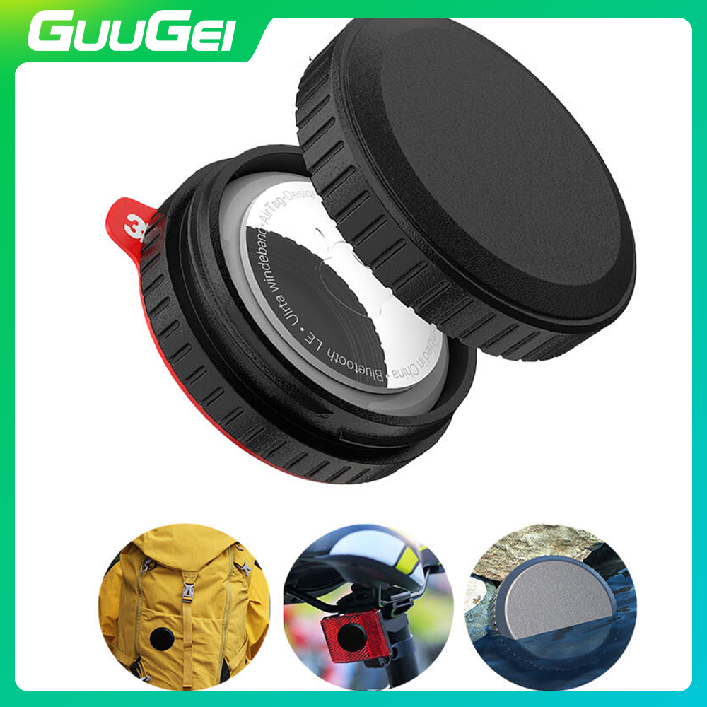 GUUGEI IPX8 Waterproof Case For A-pple Air-tag Car Key Anti-Lost GPS Tracker Locator With Adhesive Sticker Cover Holder For Wallet Mountain Bike ราคา 49 บาท*ส่งฟรี