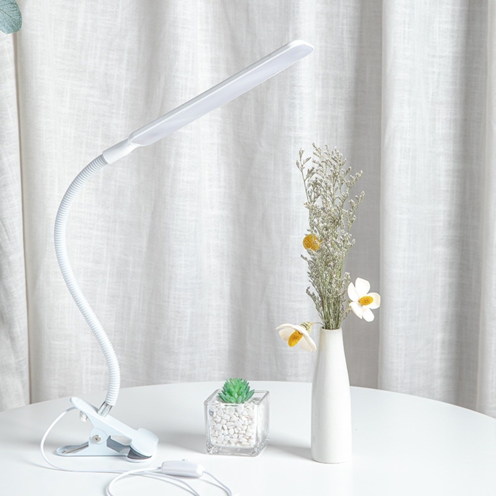 NAPKERY Trắng Đen Đèn bàn Ánh sáng thân thiện với mắt Đèn LED Đèn đọc sách Di động Cấp nguồn qua USB Đèn kẹp dành cho văn phòng tại nhà
