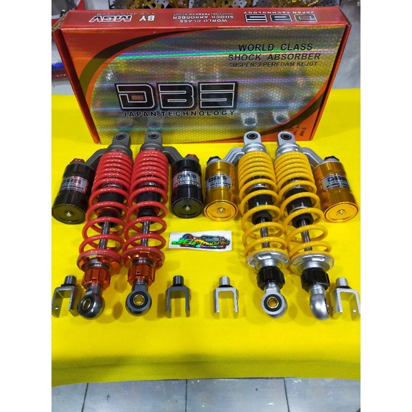 Shockbreaker belakang DBS Gp Series ukuran 340 Bisa Matic & Bebek(Pcx,Nmaxwave)Warna Kuning & Merah Harga 600,000 rupiah*Gratis Ongkir