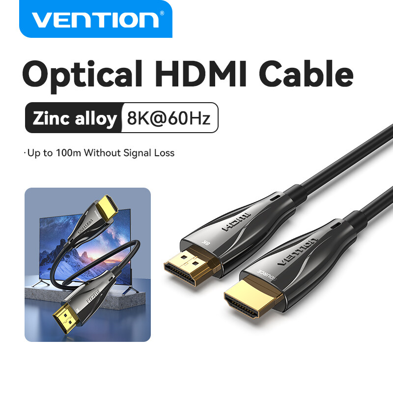 Vention 8K HDMI 2.1 Cable 120Hz 48Gbps Fiber Optic HDMI Cable Ultra High Speed HDR eARCfor TV Monitor PC XBox Projector PS4 Cable HDMI 10m 20m 30m 50m 100m Harga 251 Ringgit*Penghantaran Percuma