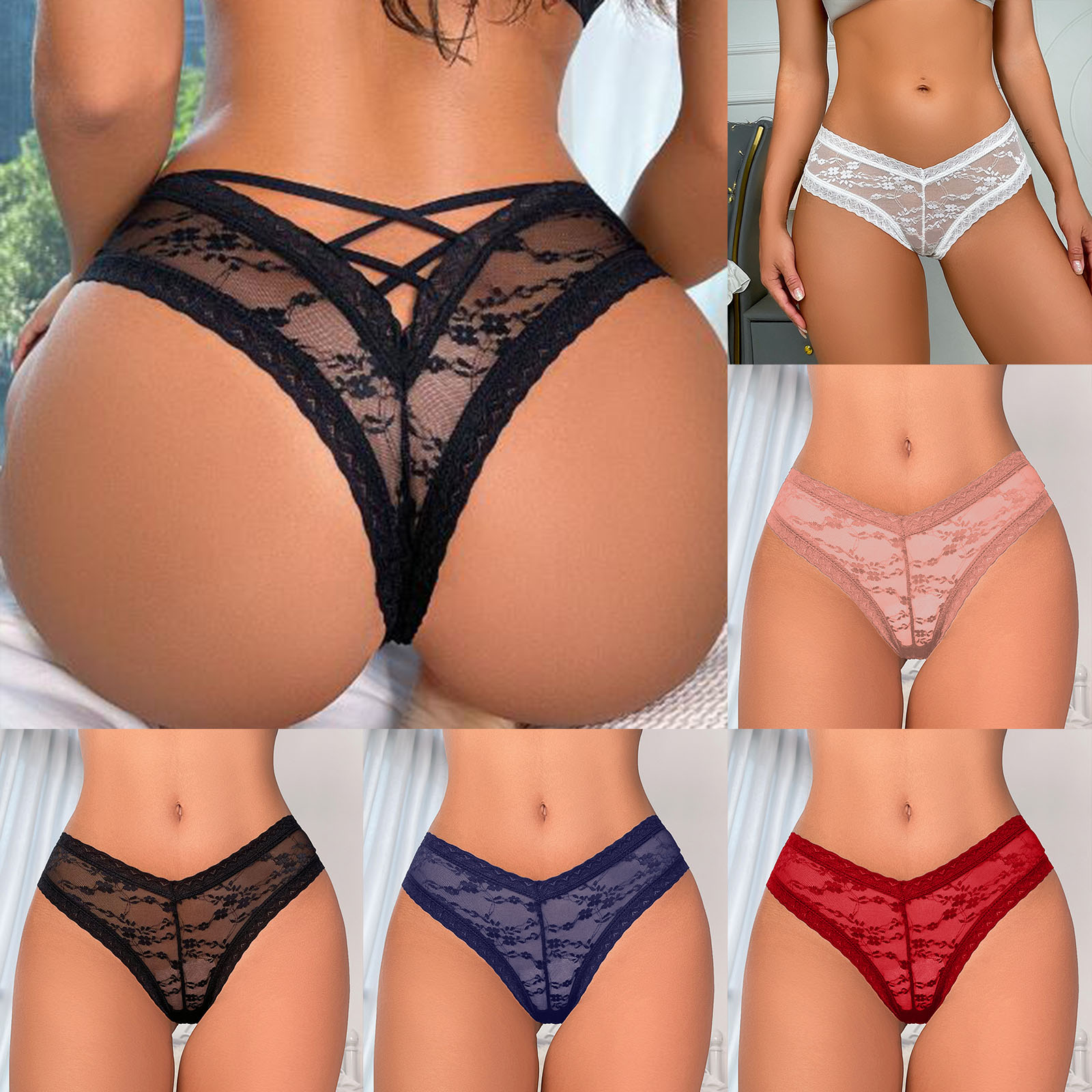 Cotton Thongs For Women Sexy Lace Women's Underwear Breathable No