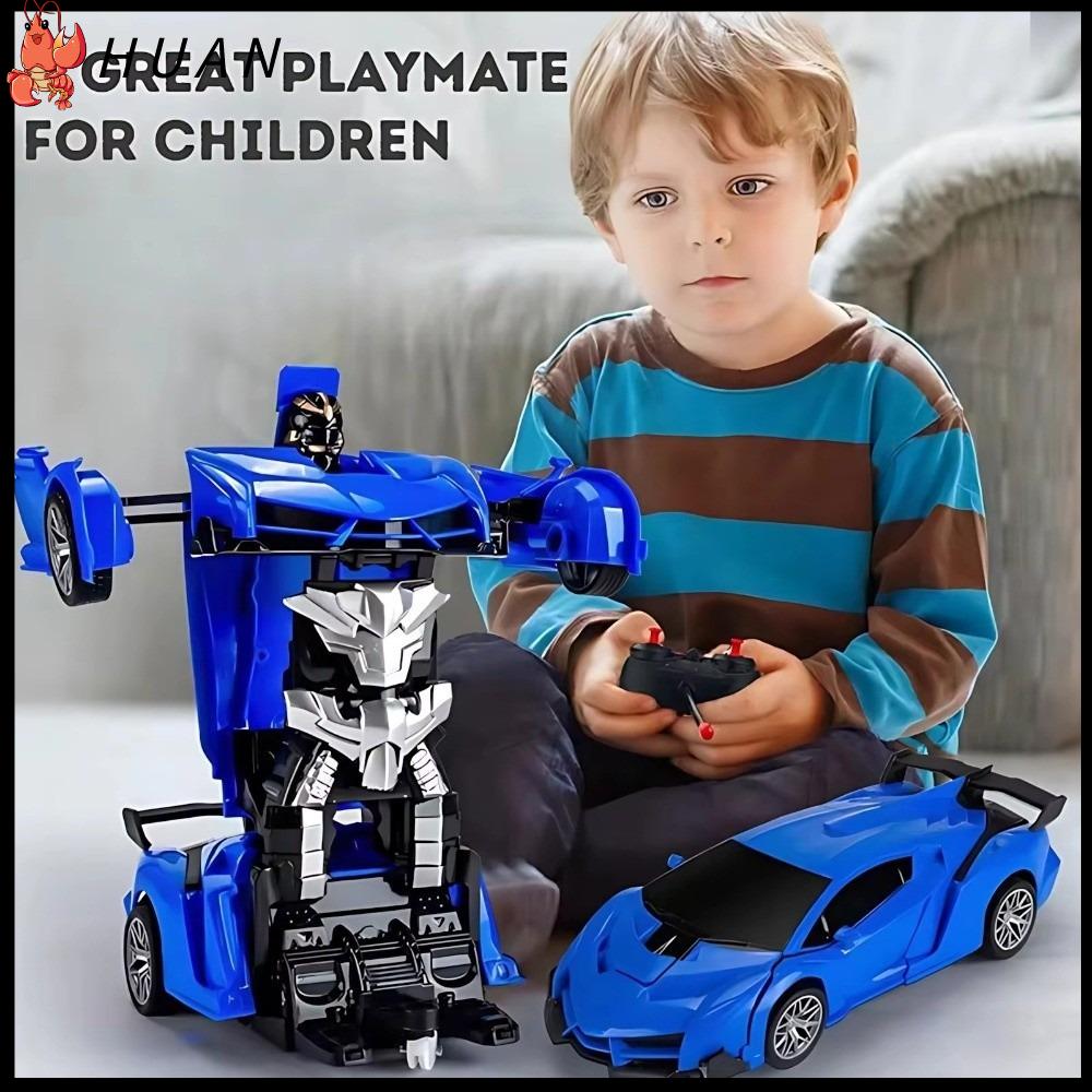 HUAN 2 trong 1 Xe robot biến hình Điều khiển từ xa Biến dạng một phím Xe biến hình  Đồ chơi cho bé trai Quà tặng