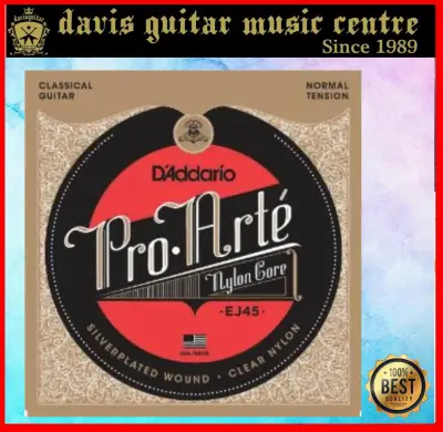 DAddario Classical Guitar String EJ45 Normal Tension Pro Arte Nylon Core Sliverplated Wound Made In USA