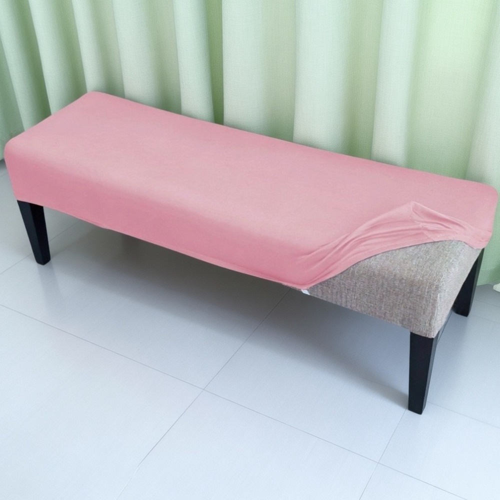 SWEET Elastic Bench Chair Cover Solid Color Rectangular Shape Bench Slipcover All-inclusive Washable Piano Chair Protector Dining Room