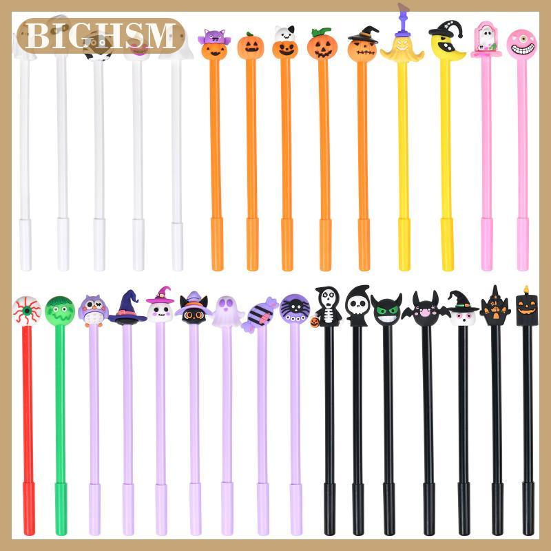 BIGHSM 5 10 15 20 pcs phim hoạt hình Halloween theo chủ đề trung tính bút dễ thương bí ngô BAT Ghost Shape Gel bút học sinh văn phòng phẩm đồ dùng học tập quà tặng
