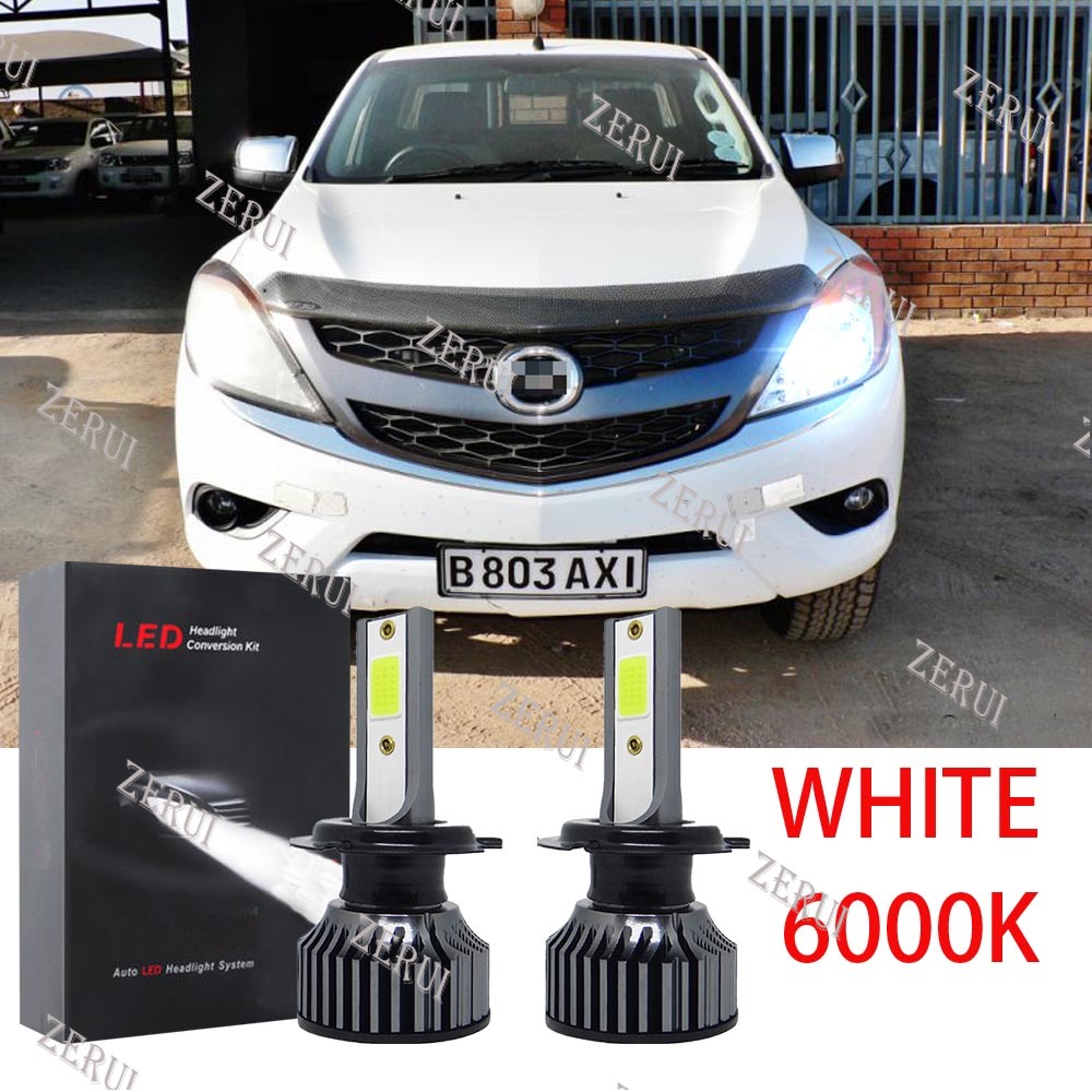 ZR For For Mazda BT50 Mk2 2012 2013 - 2020 (Head Lamp) - Front LED Headlight Auto Headlamp Lamp Light 6000K set of 2 Replace Halogen