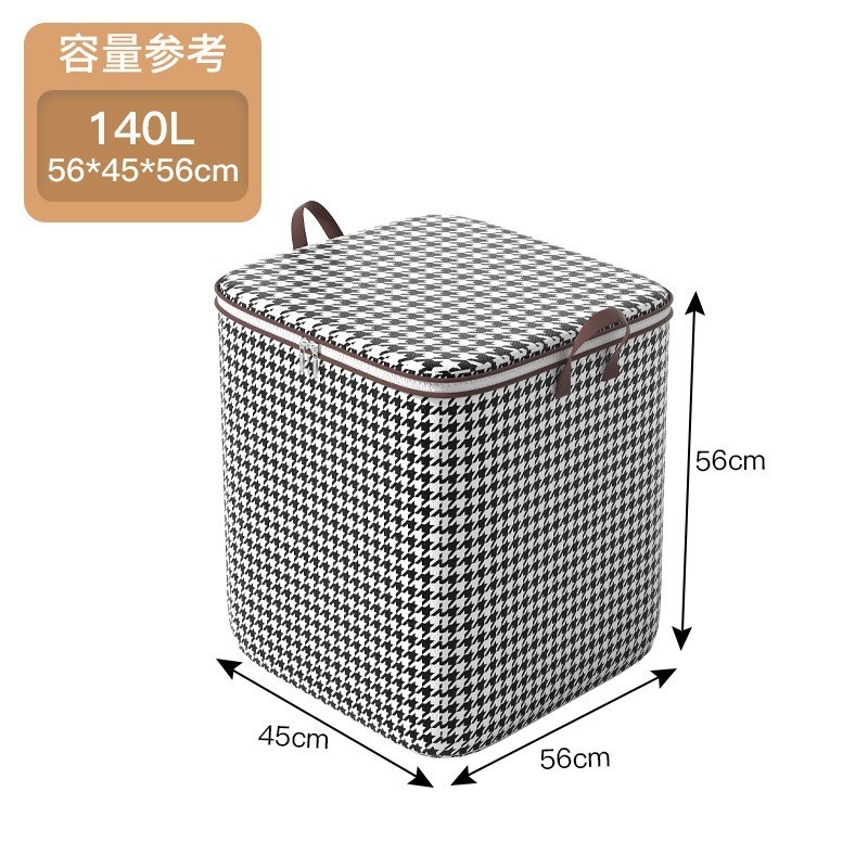 Foldable Houndstooth Storage Box With Cover Lid Toy Storage Bin Organizer Box Portable Baby Kids Clothes Storage Box BTP