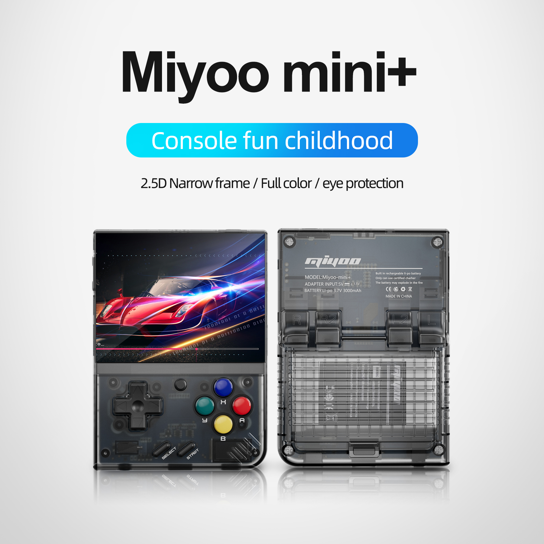Miyoo Mini plus グレー Miyoo Mini Plus Portable Retro Handheld Game Console 3.5-Inch Ips