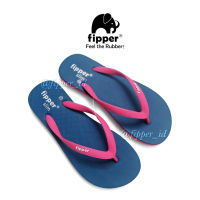 Fipper - Slim Sandal Jepit Anti Slip Wanita Original Ringan Nyaman Blue Snorkel / Red Ruby