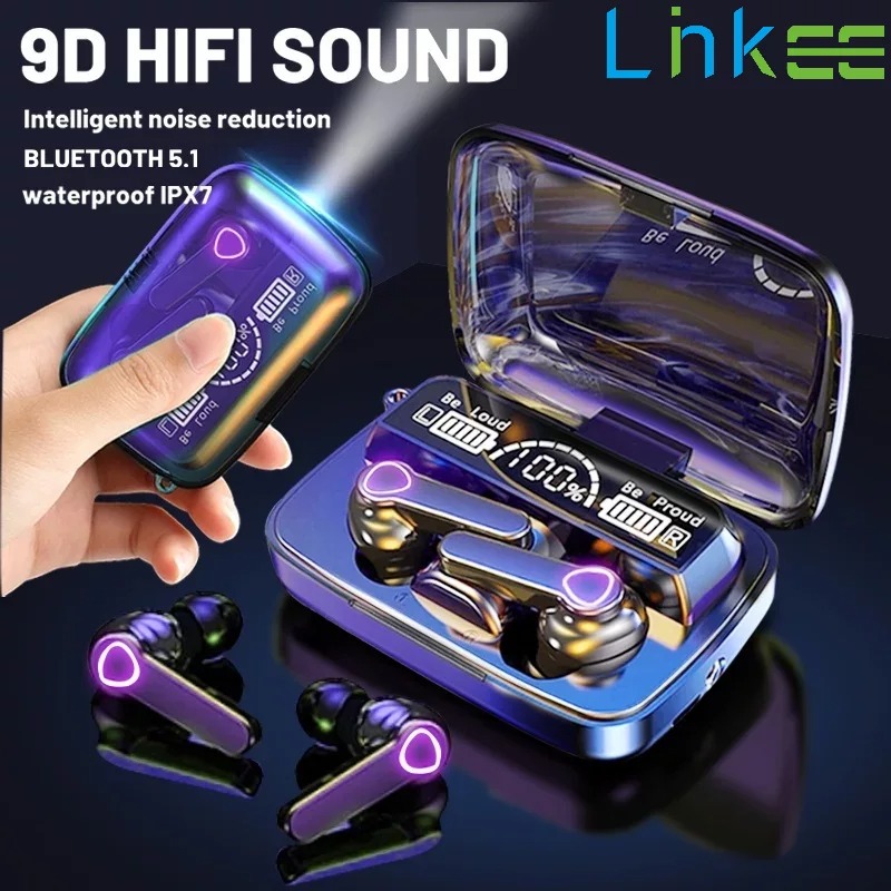 TWS mới M19 cảm ứng thông minh Bluetooth không dây tương thích tai nghe Màn hình LED không thấm nước với microphone