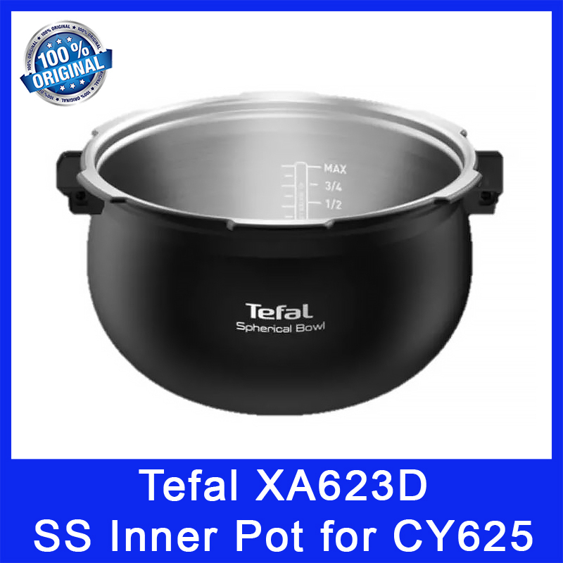 Tefal XA623D Stainless Steel Inner Pot. Used for CY625 Home Chef Smart Pro Multicooker. 5L Capacity. Local SG Stock. Singapore