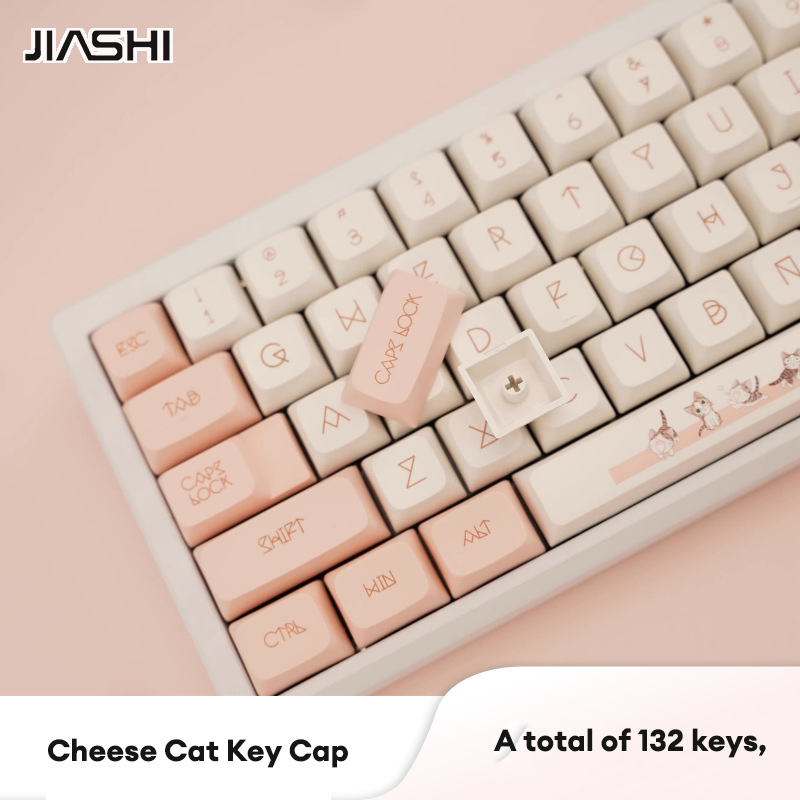 Jiashi pho mát mèo Keycap phím Bàn phím cơ PBT quá trình thăng hoa xda Tùy chỉnh cao DIY cá nhân phím