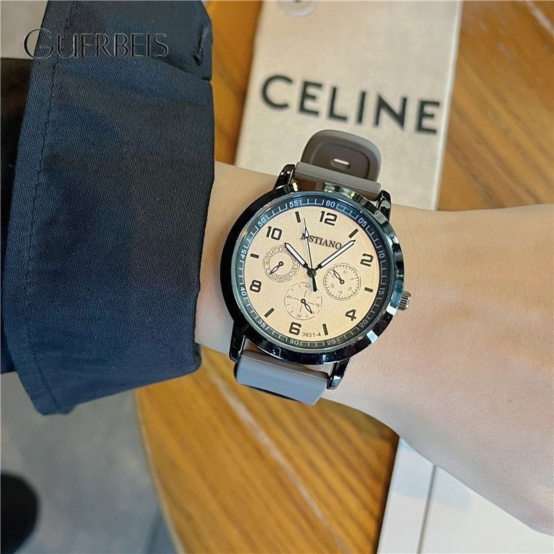 GUERBEIS Stylish Minimalist Quartz Watch with Silicone Strap for Men and Women, Perfect for Students and Office Wear ราคา 73 บาท*ส่งฟรี