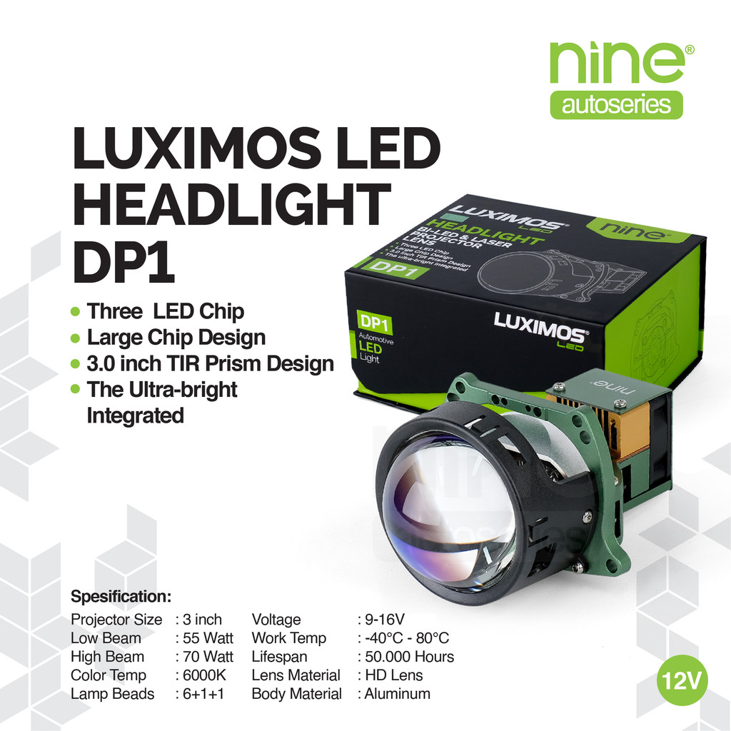 LUXIMOS Biled Projector 70W 3 Inch Projie Laser Super Terang Double Prism DP1 - NINE AUTOSERIES Harga 749,900 rupiah*Gratis Ongkir