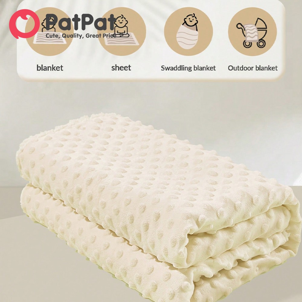  Patpat bé lông cừu cashmere chăn hai lớp với thiết kế chấm bi 3D cho giấc ngủ thoải mái và yên bình 