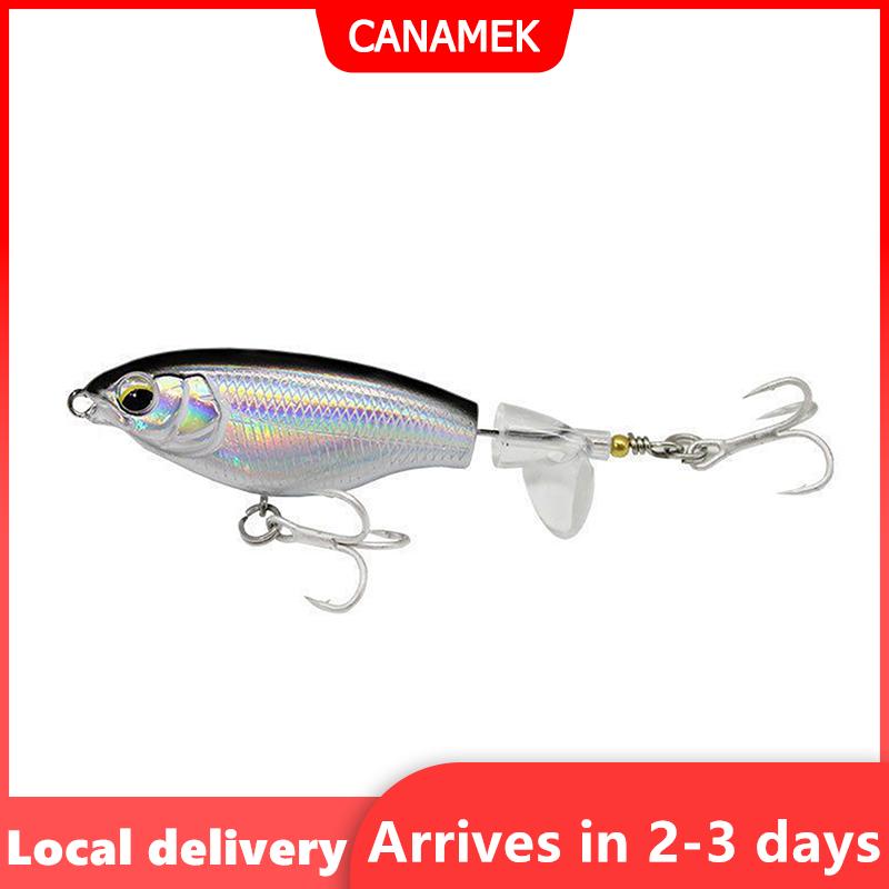 【Giao hàng nhanh】 1pcs chất lượng Whopper plopper wobblers 7.5cm 6.5g Topwater Popper câu cá mồi cứng xoay mềm đuôi câu cá giải quyết