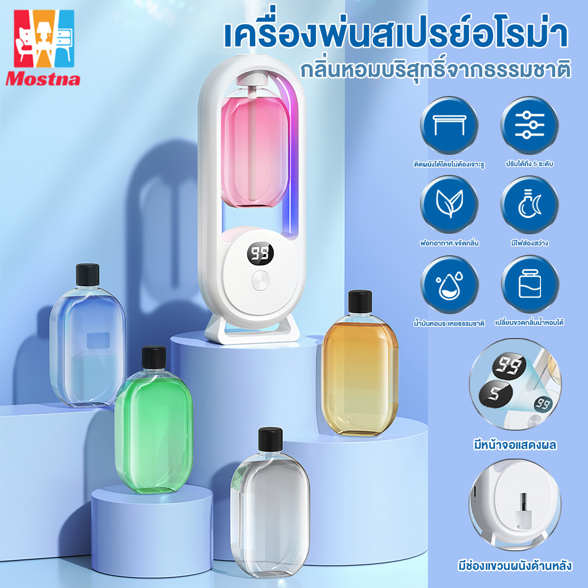 เครื่องฟอกอากาศอโรมา กระจายกลิ่นอโรมา เครื่องพ่นสเปรย์อโรม่า เครื่องพ่นไอน้ํา ข้อบังคับ 5 สปีด สเปรย์น้ําหอมปรับอากาศอัตโนมัติ สําหรับบ้าน ห้องนั่งเล่น น้ํามันหอมระเหย ราคา 23 บาท*ส่งฟรี