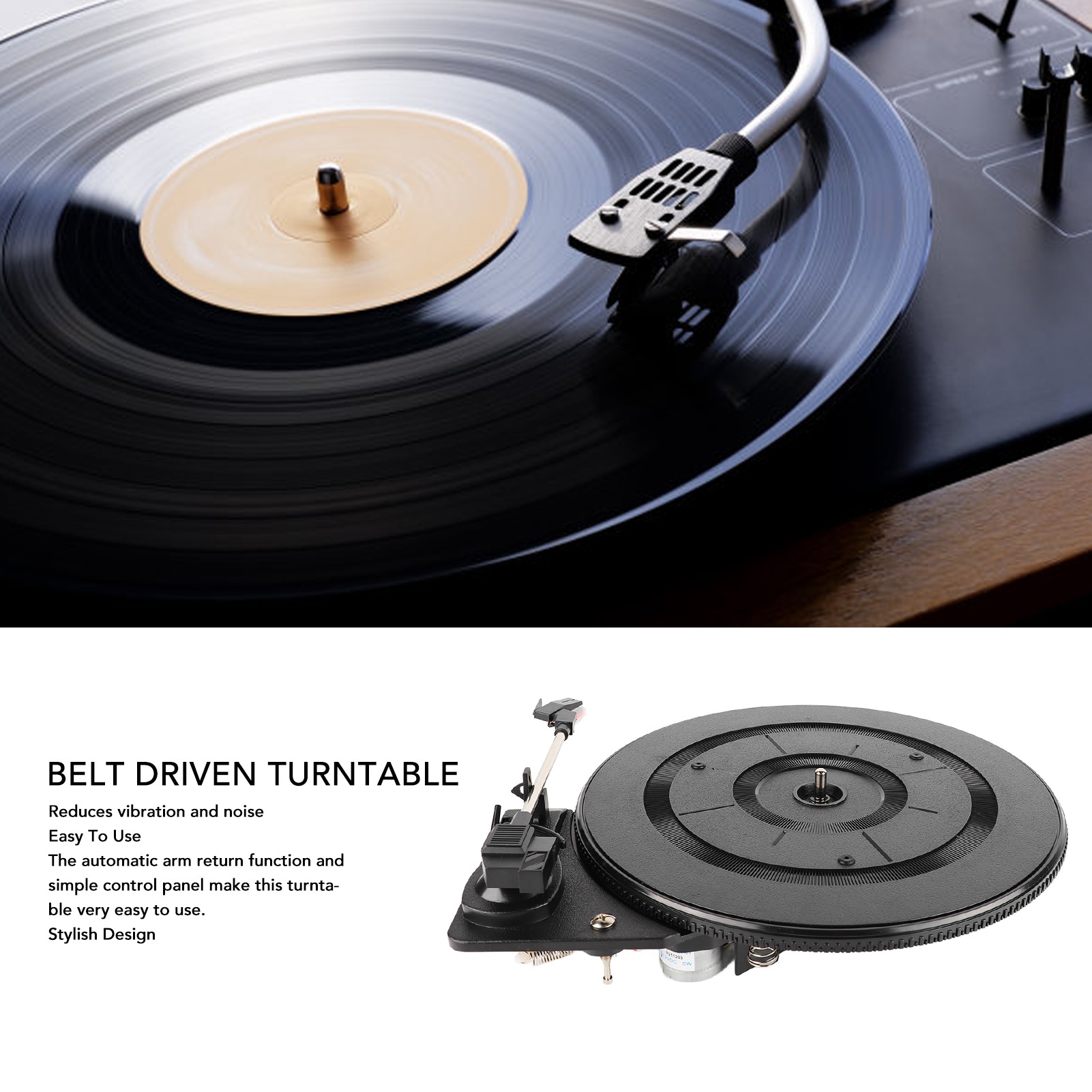 Turntable Gramophone Turntable Plastic Automatic Arm Return for Household Presyo 1,596 Piso*Libreng Shipping