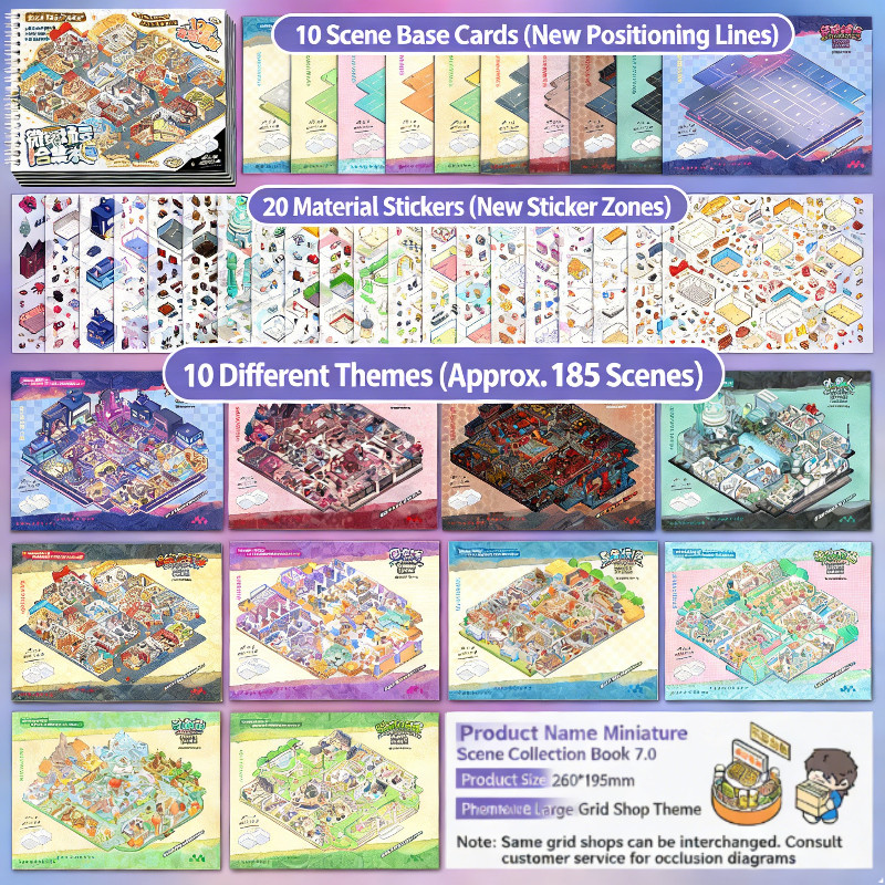 Large-sized Miniature Scene Collection Book 3D Scene Decoration Stickers Scene Book Set