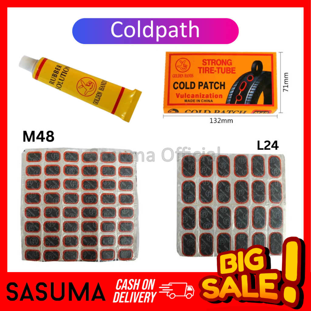 Sasuma Bicycle Tire Patch Tool Cold Patch Tip Top Size m & L 48 Patches & 24 Cold Patch Patches Harga 11,000 rupiah*Gratis Ongkir