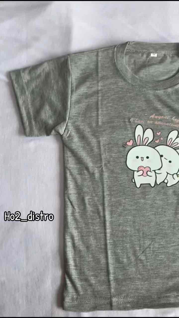 Baju kaos anak perempuan dan laki laki usia 2-10th atasan lengan pendek unisex