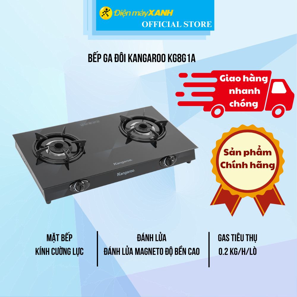 Bếp gas đôi kangaroo kg8g1a