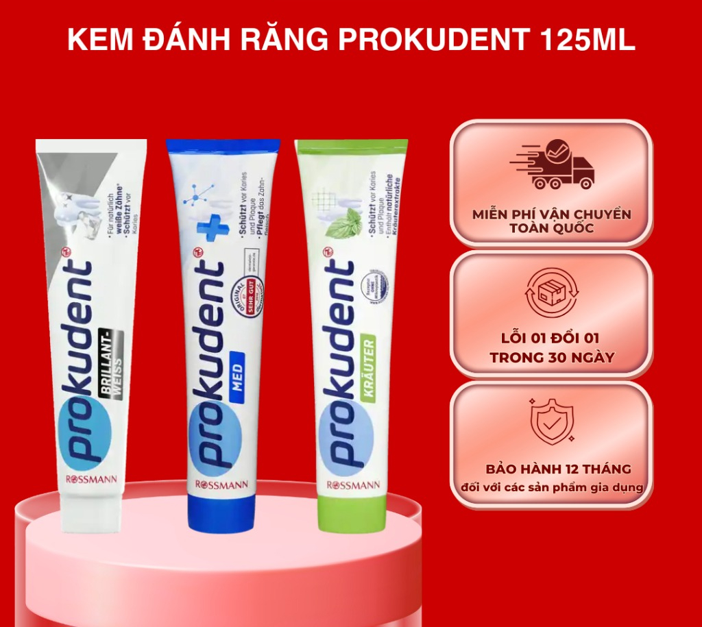 Kem đánh răng Prokudent nội địa Đức-chống sâu răng,Bảo vệ chống sâu răng & mảng bám - 125ml