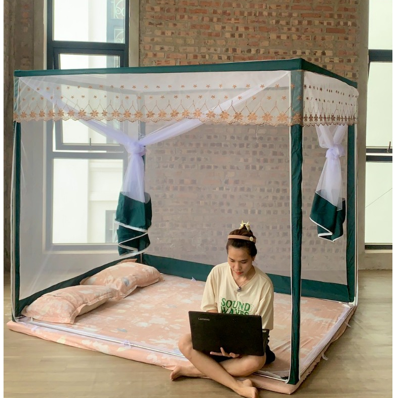 Mùng khung vuông inox 1m4, 1m6, 1m8, 2m2 ngủLOẠI 1 Màn khung không khoan tường xếp gọn chống muỗi Kiều Phi