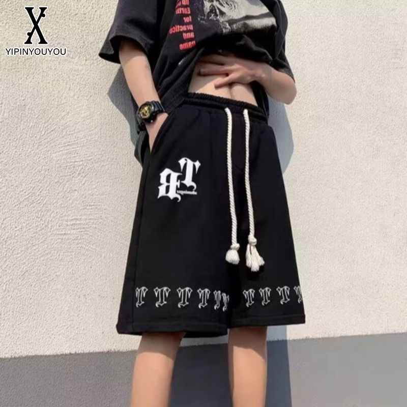 YIPINYOUYOU丨Men's shorts - Summer shorts and quarter pants Medium straight leg loose foam casual sports pants ราคา 109 บาท*ส่งฟรี