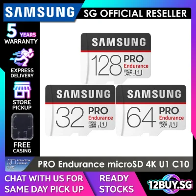 Samsung Pro Endurance microSD Card 4K U3 V30 UHS-I C10 100MB/s Read Speed 30MB/s Write Speed 32GB 64GB 128GB MBMJ 12BUY.MEMORY 5 Years SG Warranty