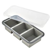 MMLUCK Large Capacity Silicone Freezer Tray 2/3 Grid Food Grade Freeze Preservation Mold Easy To Clean Creative Food Storage Container Meal Prepping