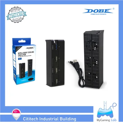[SG Wholesaler] TP4-896 DOBE PS4 Slim Temperature Controlled Cooling Fan & USB Hub Kit Set