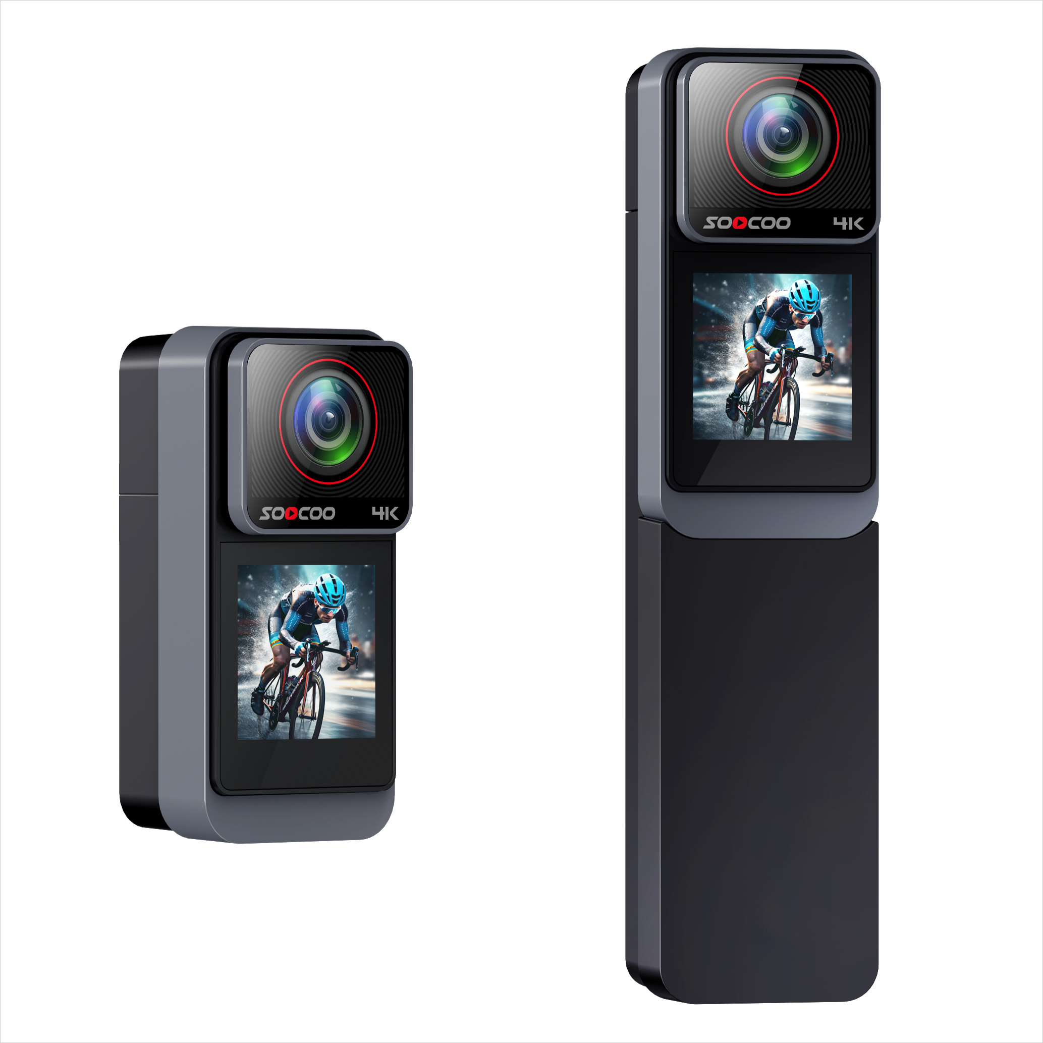 4K Handheld Action Camera, Waterproof to 30 Meters, Anti-Shake System, Wide Angle, Night Vision System. Video Camera for Sports. Supports 5g Wifi App Control with Dual Screens. Large Removable Battery. ราคา 4,080 บาท*ส่งฟรี