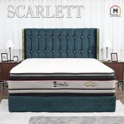 Macio Scarlett Velvet Bed Frame in Teal & Grey