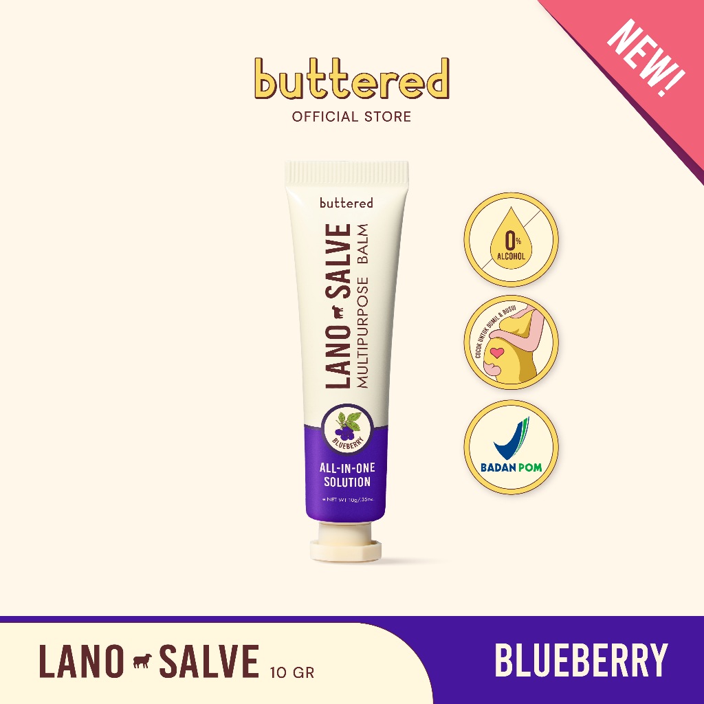 Buttered Lanosalve Multipurpose Balm Scented 10gram (Varian) Solusi Kulit Kering Pecah Pecah Salep Multifungsi with Lanolin - BOMBO.ID