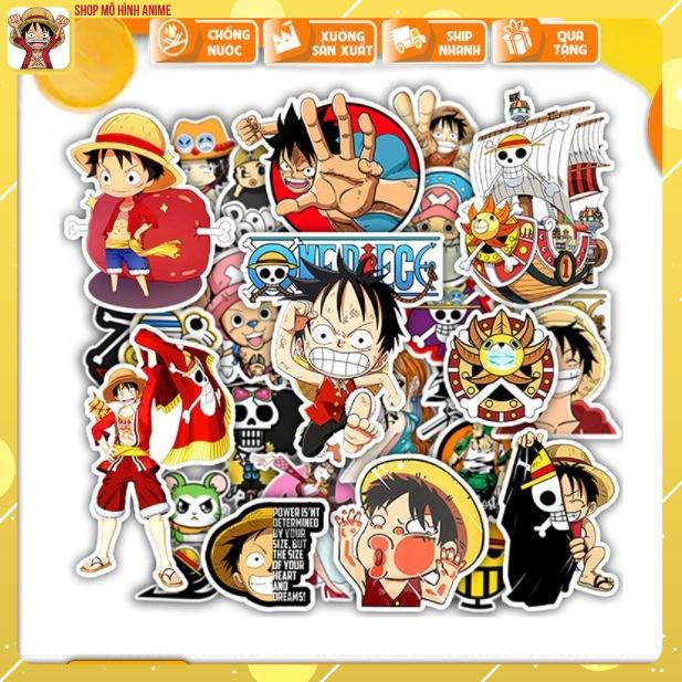 [Hoàn Tiền 10%]Sticker One Pice - Đảo Hải Tặc, Dán Mũ Bảo Hiểm, Điện Thoại, Laptop, PVC Chống Nước, Chống Bay Màu