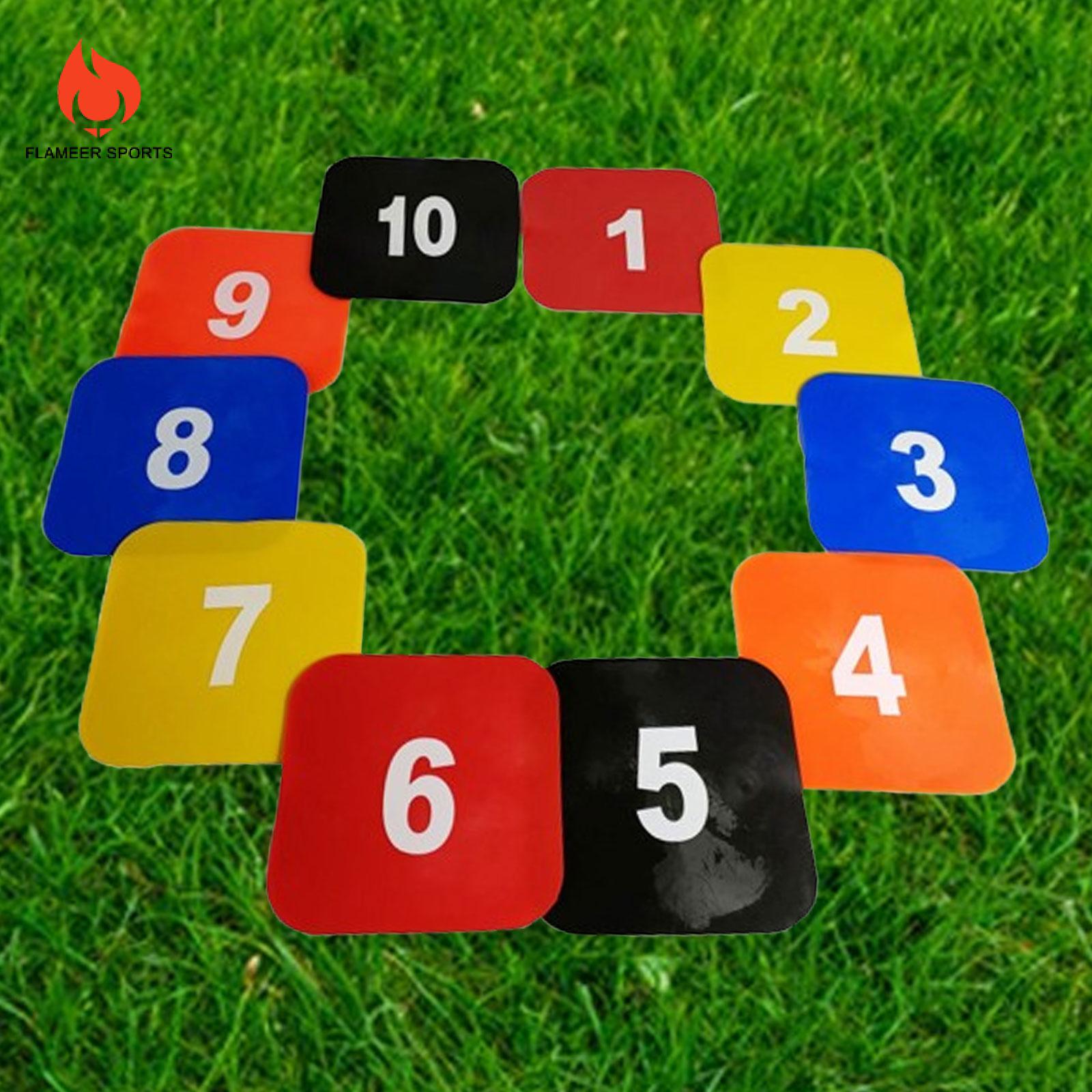 Flameer 10 miếng 9inch phẳng vuông tại chỗ đánh dấu sàn sự nhanh nhẹn chấm chống trượt 5 màu sắc vuông phẳng lĩnh vực nón cho sân sau tập thể dục