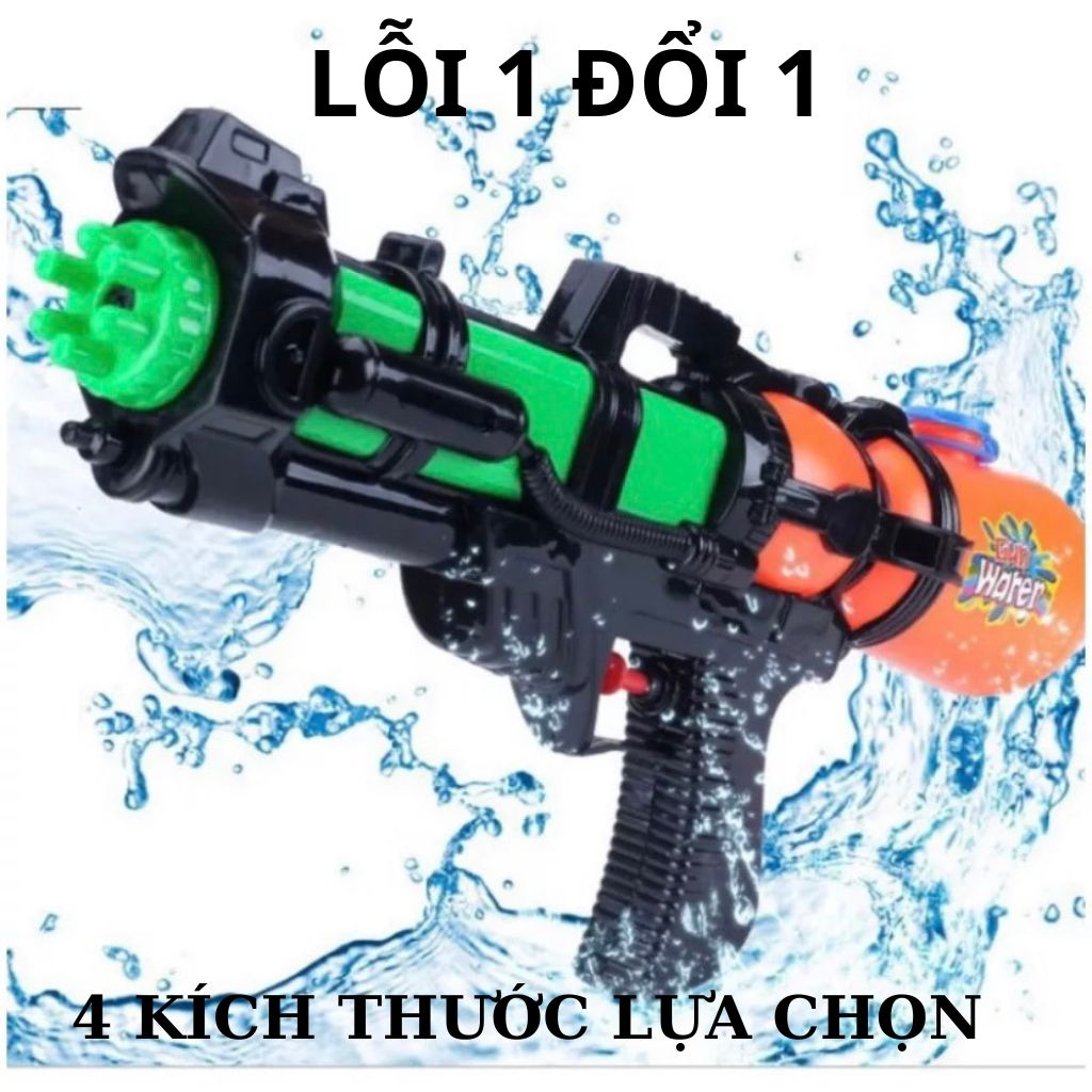 Súng nước đồ chơi 600-3000ml nước 6 nòng 1 tia, đồ chơi súng nước áp lực, đồ chơi hồ bơi, đi biển