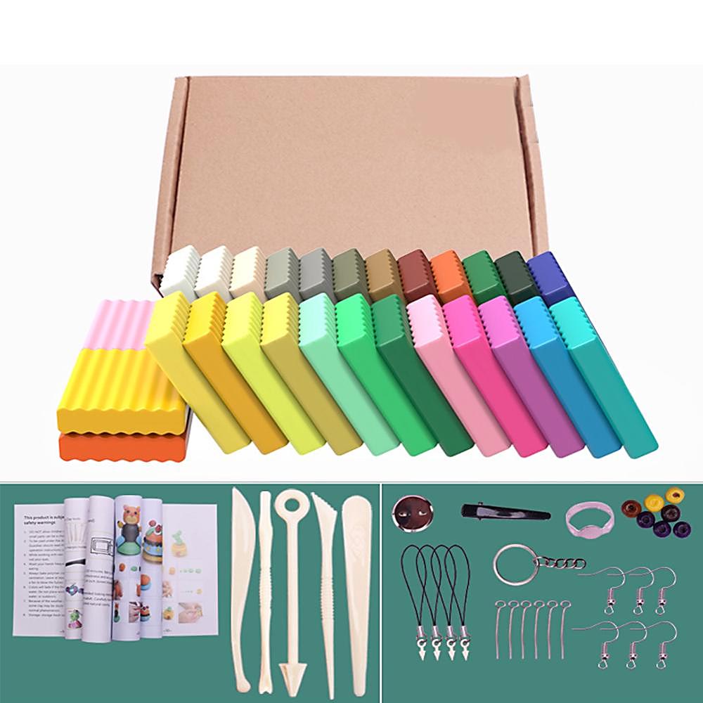 CUCUCON 24 / 36 Colors Polymer Clay Set with Tools Air Dry Clay Lightweight Clay Molding Clay DIY Clay Toys