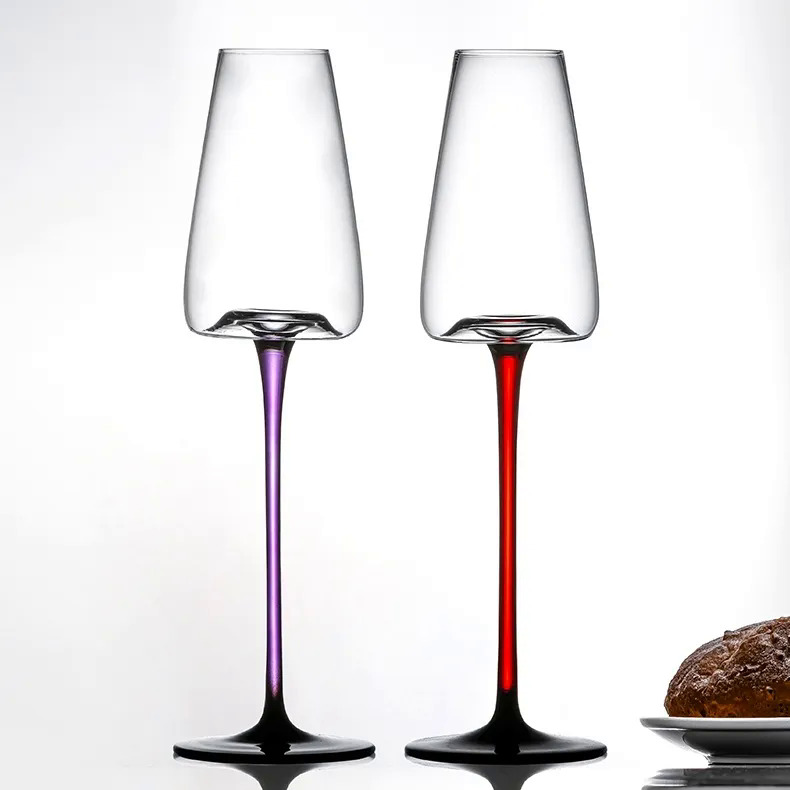 240ML Crystal Glass Champagne Goblet Pair Colour Support Cordial Glass Festival Ball Drinkware Banquet Tableware Restaurant