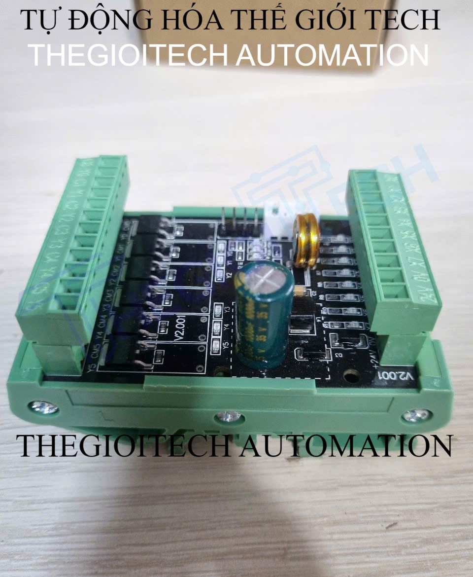 Board mạch PLC Mini PTL WS2N Mitsubishi FX2N-14MT -S, 8 In/6 Out transistor, TTL 9.6kbps, GX-Works 2, Analog 0-10V, có đế, DC12-24V - Có đế cài ray