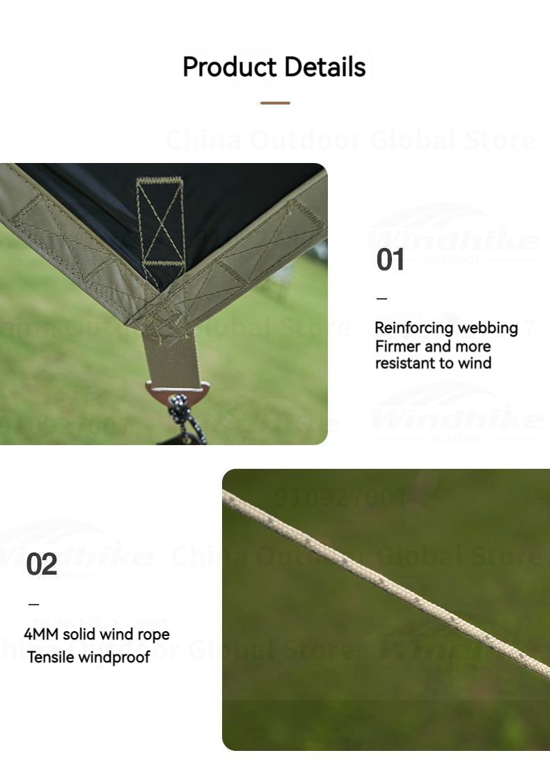 MOBI GARDEN Outdoor Camping Picnic Tent Anti-vinyl Canopy Rain Anti-ultraviolet 50+ Large-size Tunnel-type Oxford View D250 · v49